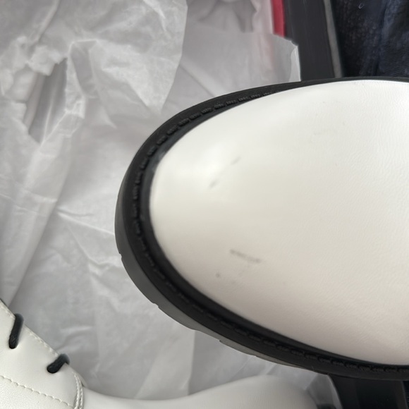 Who What Wear White Combat Boots with Black Accents - Picture 7 of 7